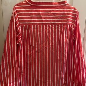 J crew blouse red and white stripes NWOT.